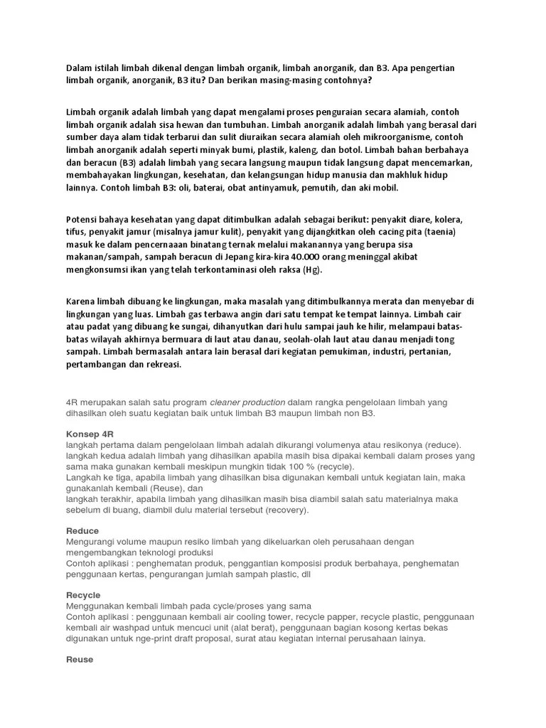 Berikan Contoh Kegiatan Mengurangi Pencemaran Lingkungan Dengan Cara