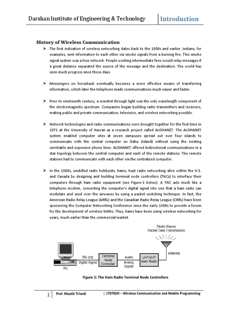 Darshan Institute of Engineering & Technology History of Wireless