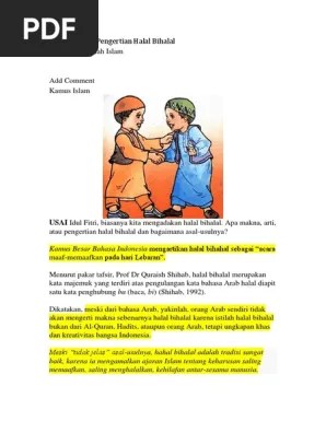 Asal USUL HALAL BIHALAL | PDF