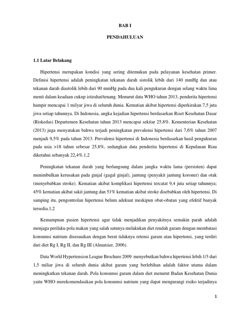 Mini Pro Pengetahuan Diet Rendah Garam Terhadap Kejadian Hipertensi | PDF