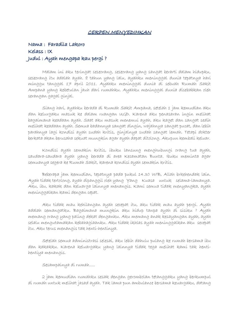 Cerpen Menyedihkan | PDF