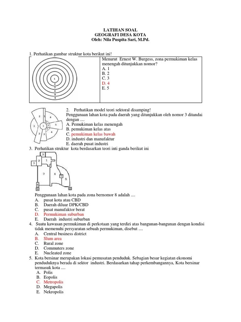 Soal Geografi Materi Desa Kota Guru Paud