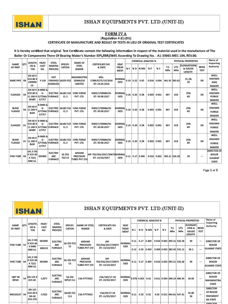 IBR FORM IV Pipe (Fluid Conveyance) Building Materials Free 30