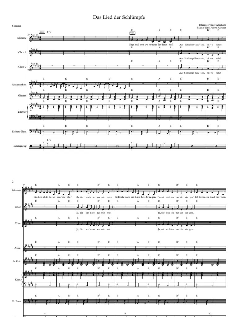 Das Lied Der Schlümpfe Final Partitur
