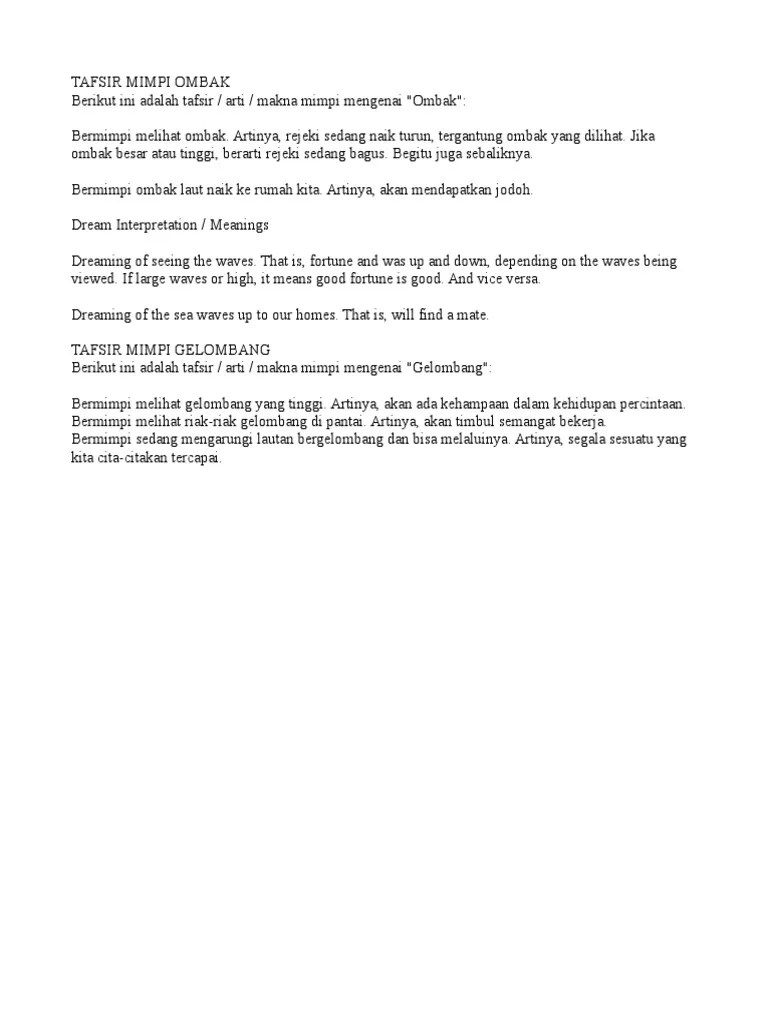 Arti Mimpi Ombak