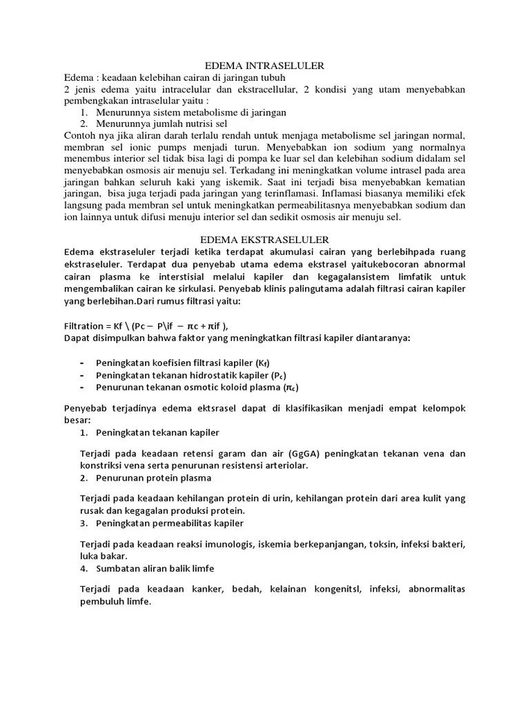 Edema Intraseluler | PDF