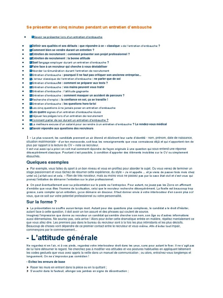 Se Présenter En 5 Minutes Exemple Exemple de Groupes