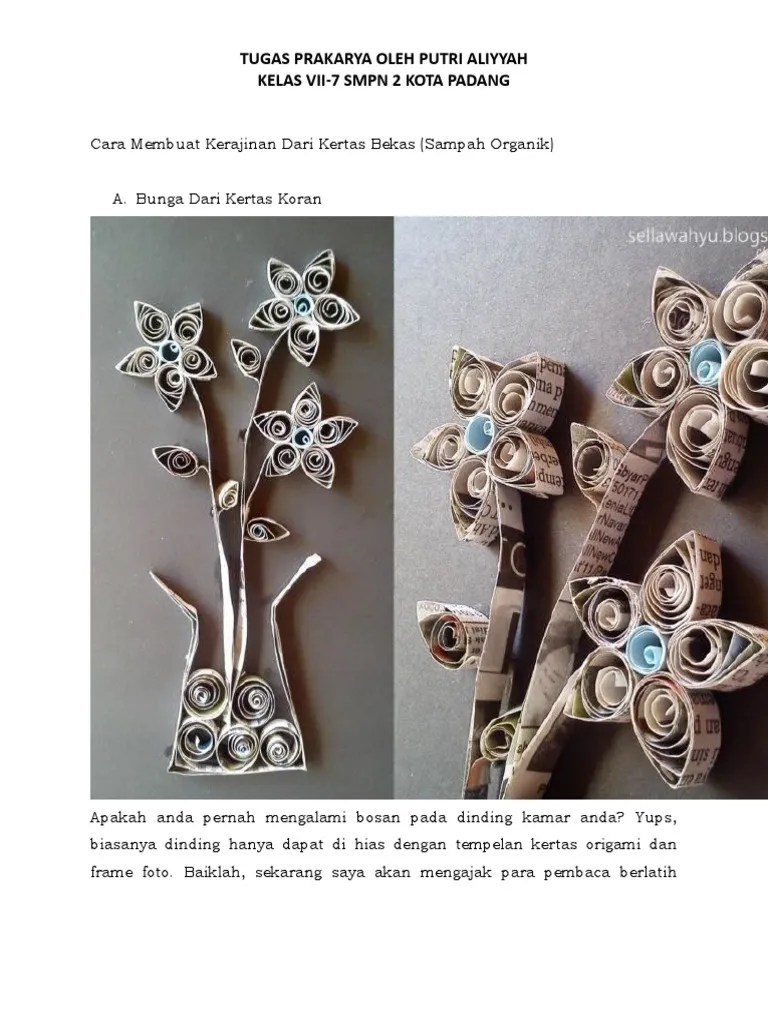 Cara Membuat Bunga Dari Kertas Koran Bekas Membuat Itu