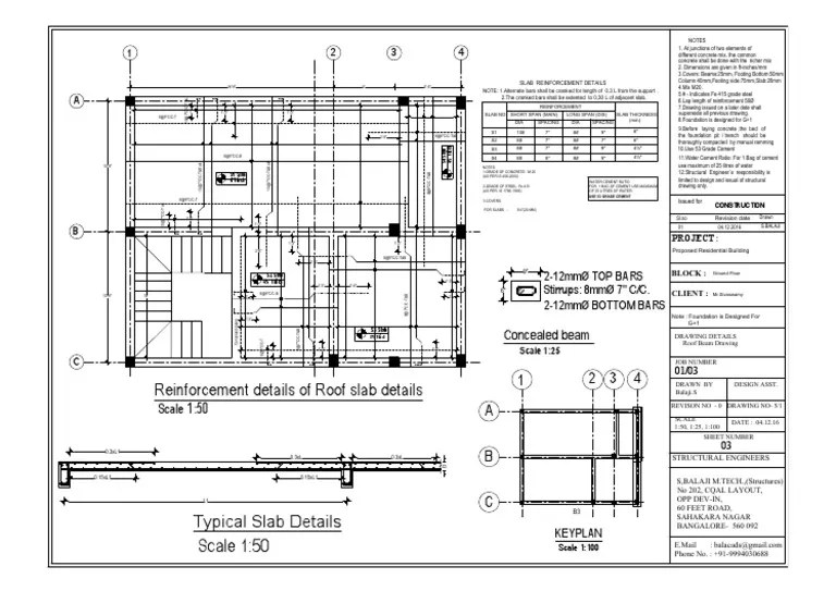Roof Slab Drawing PDF PDF Architectural Elements Concrete