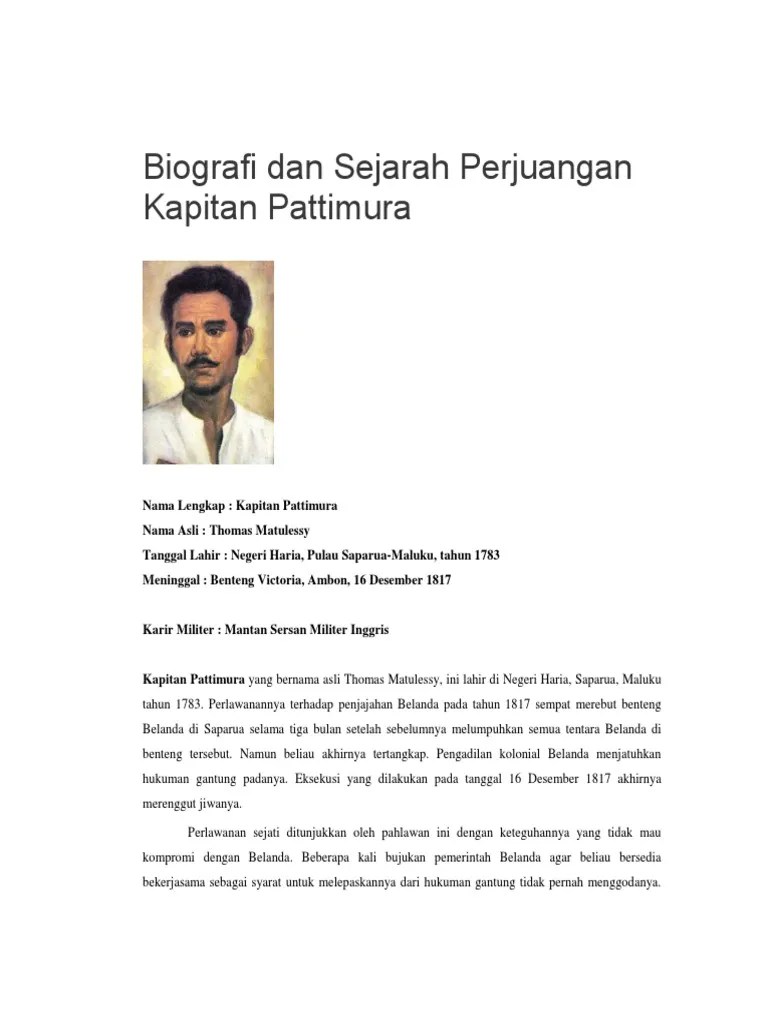 Pattimura Biografi