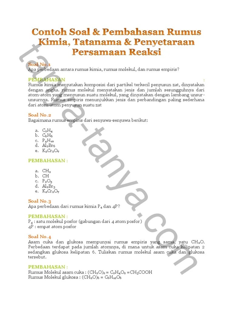 Perbedaan Rumus Molekul Dan Rumus Empiris – Sedang
