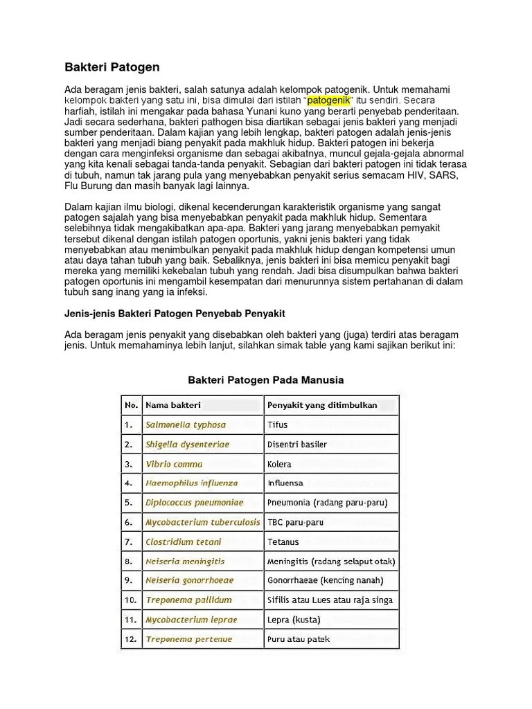 Arti Patogen Adalah