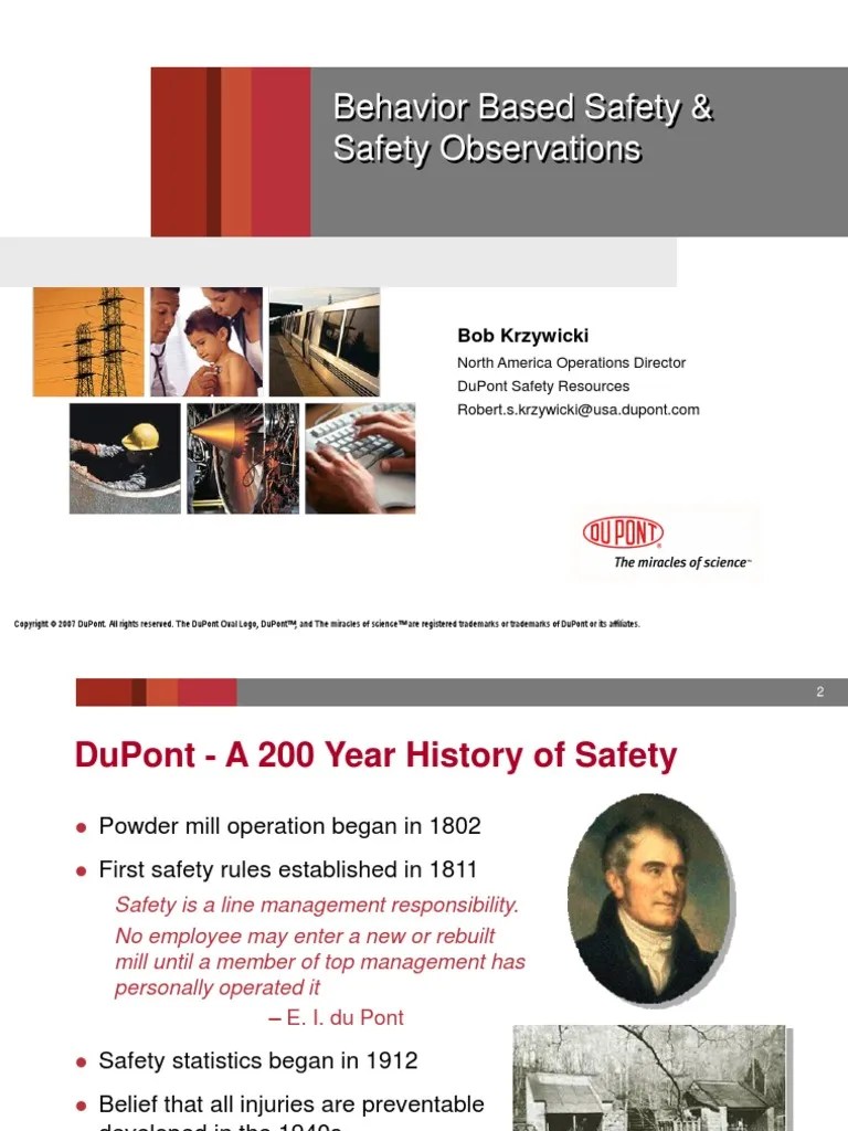 Behavior Based Safety PDF Safety Du Pont