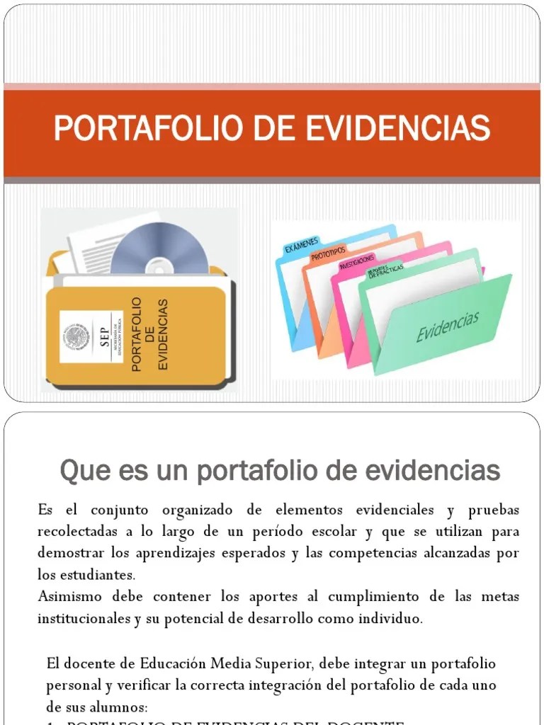 Portafolio De Evidencias Evaluación Educación Secundaria Prueba