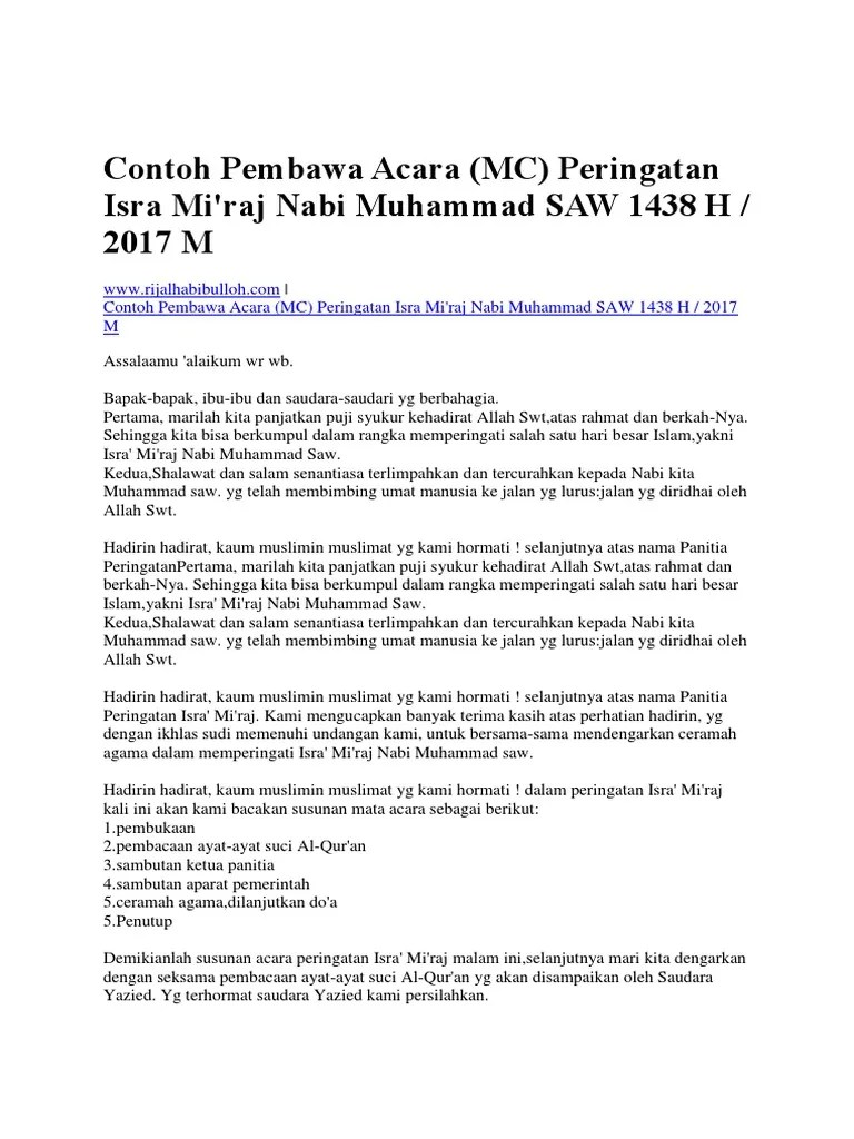 Contoh Pembawa Acara Isra Mi Raj – Berbagai Contoh