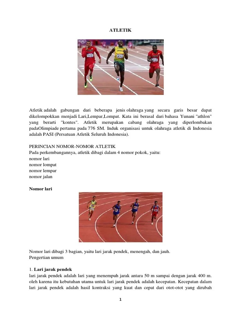 Contoh Kliping Olahraga Atletik – Gambaran