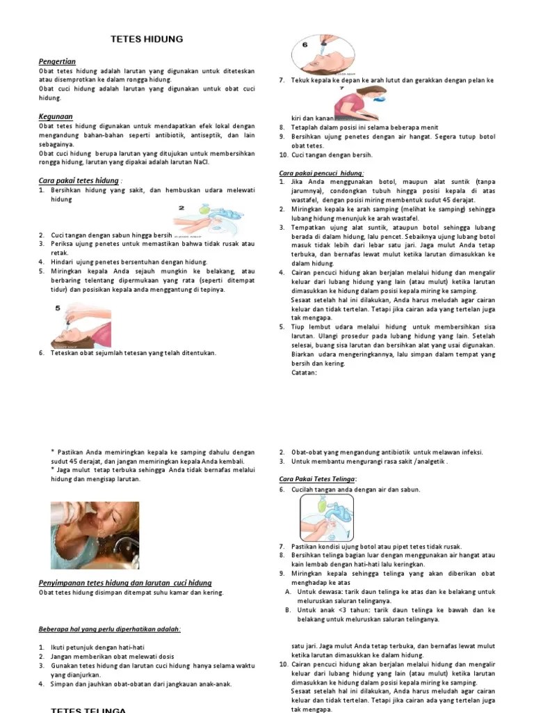 Cara Penggunaan Tetes Hidung