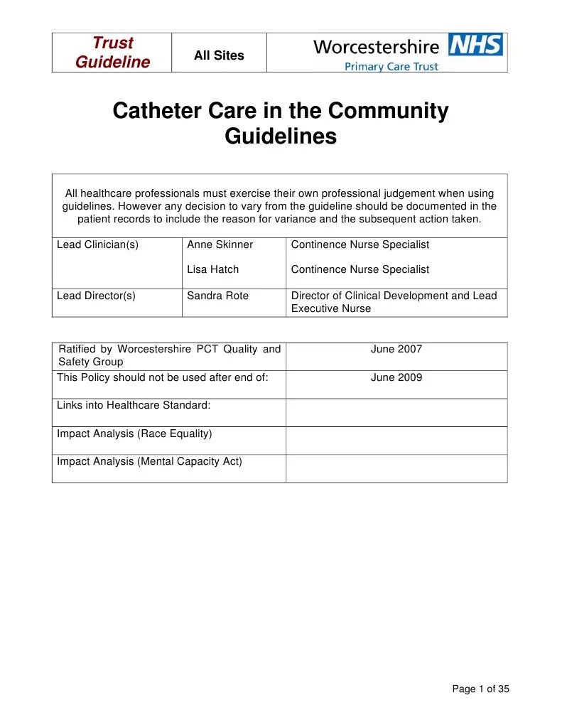 Catheter Care Guidelines Catheter Urology Free 30day Trial Scribd