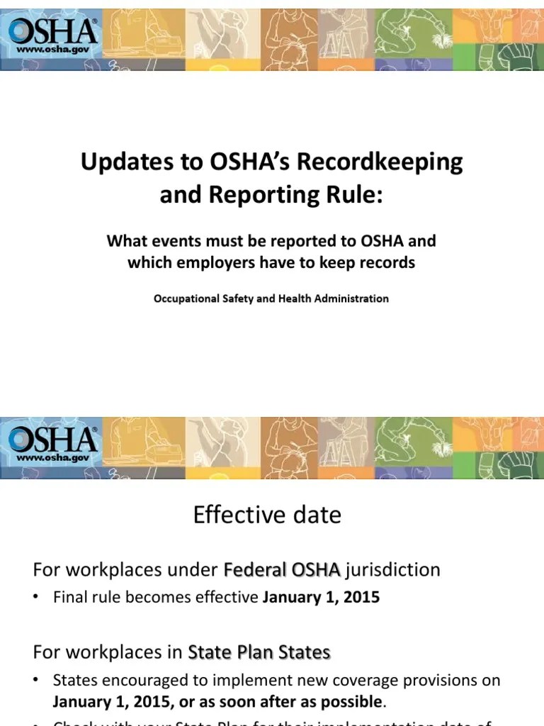 Updates To OSHA's Recordkeeping and Reporting Rule PDF Occupational