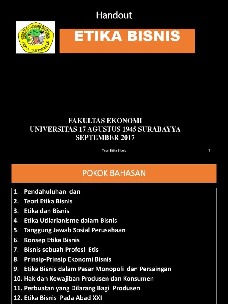 Teori-Teori Etika Bisnis | PDF