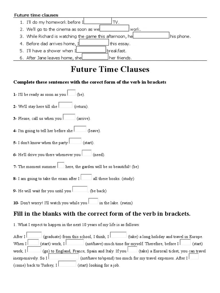 Future Time Clauses