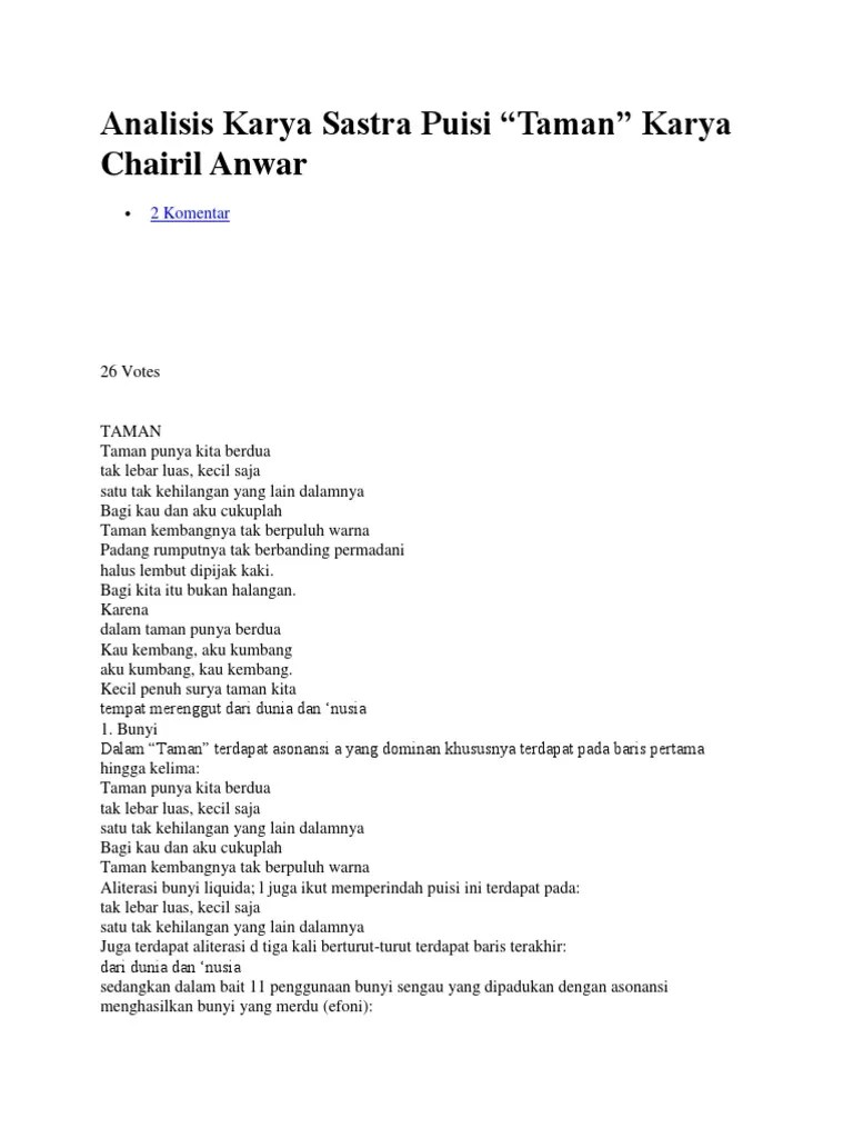 Analisis Karya Sastra Puisi | PDF