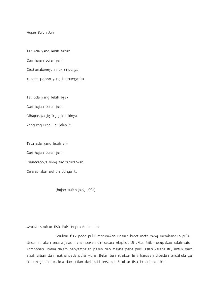 Analisis Puisi Bulan Juni | PDF