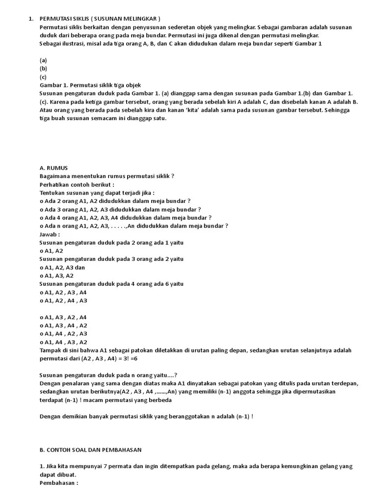 Contoh Soal Permutasi Siklis - Revisi Id