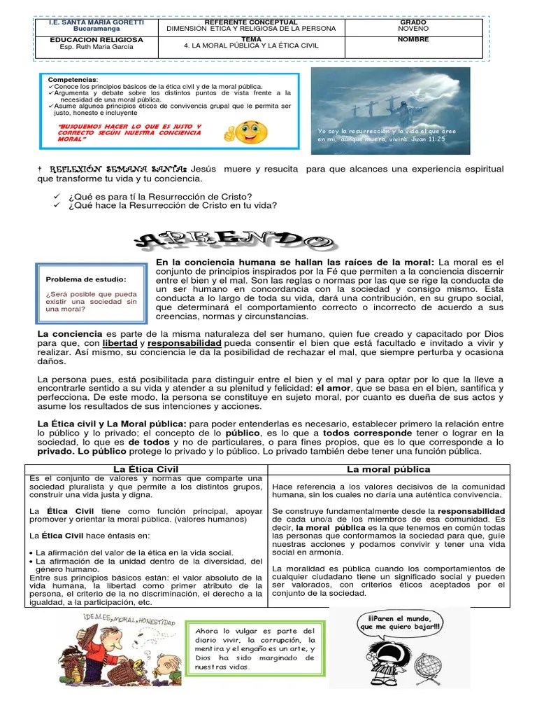 La Moral Pública y La Ética Civil PDF Moralidad Corrupción política