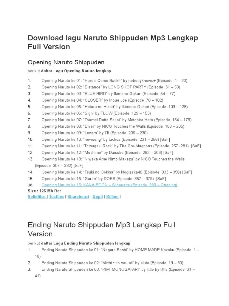 Download Lagu Blue Bird Ost Naruto Versi Indonesia