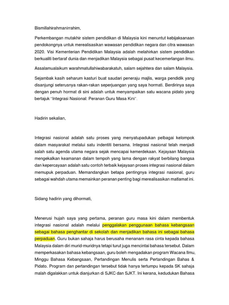 Teks Pidato Kemerdekaan Malaysia 2020 Kumpulan Contoh Teks Pidato