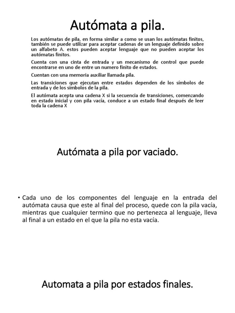 Autómata a Pila en Power Point Lenguaje de programación