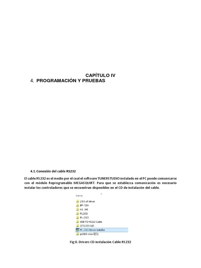Configuración inicial del sistema de control electrónico MEGASQUIRT