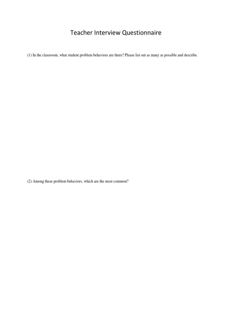 Teacher Interview Questions PDF