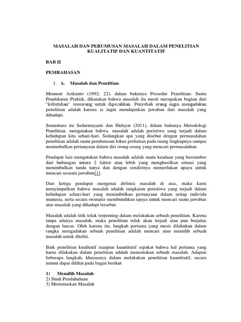 Contoh Identifikasi Masalah Dalam Skripsi Kualitatif
