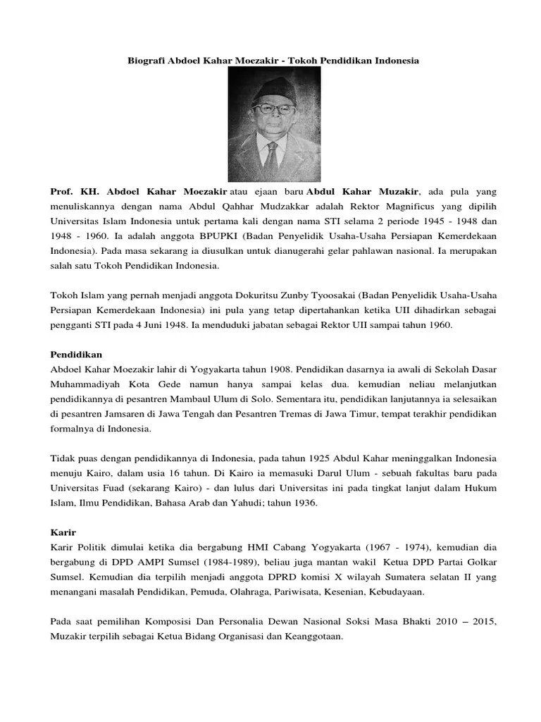 Biografi Abdoel Kahar Moezakir | PDF