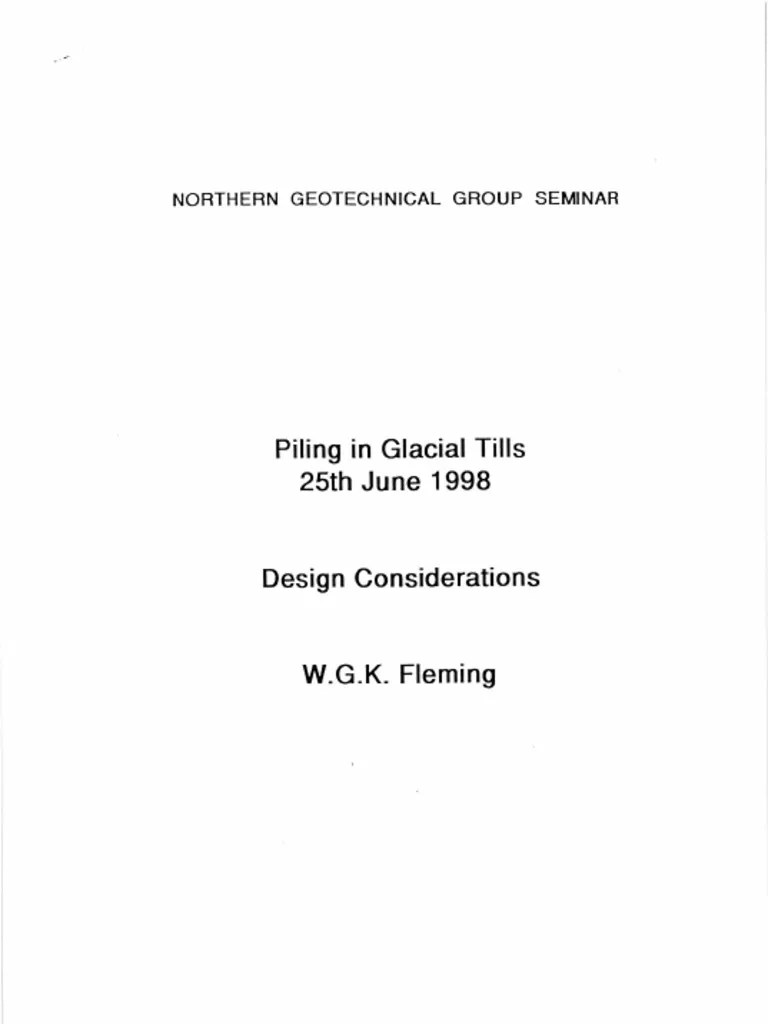 Piling in Glacial Tills Fleming 1998 PDF