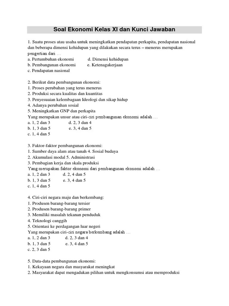 Soal Dan Kunci Jawaban Essay Bab 6 Sistem Ekonomi Kelas Xi Dwi Purwanto soal dan jawaban ekonomi kelas 11