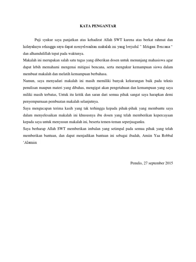 20 Kata Pengantar Untuk Makalah Bencana Alam