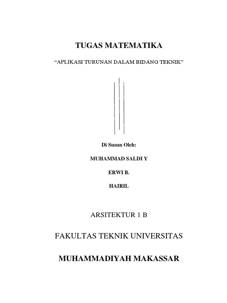 Matematik Teknik Aplikasi Turunan Dalam Bidang Teknik