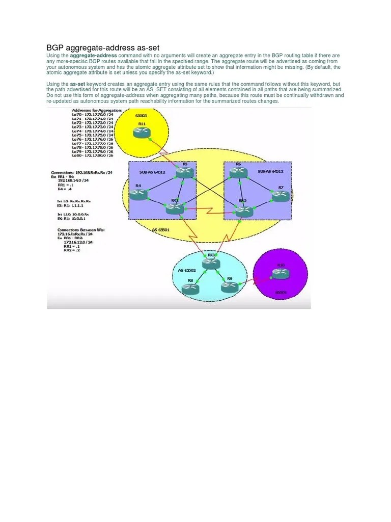 BGP AggregateAddress AsSet PDF