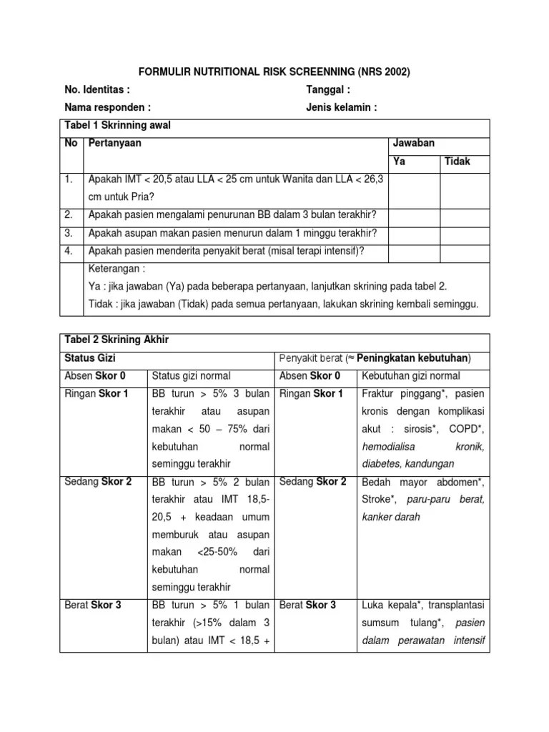 Formulir NRS 2002 PDF