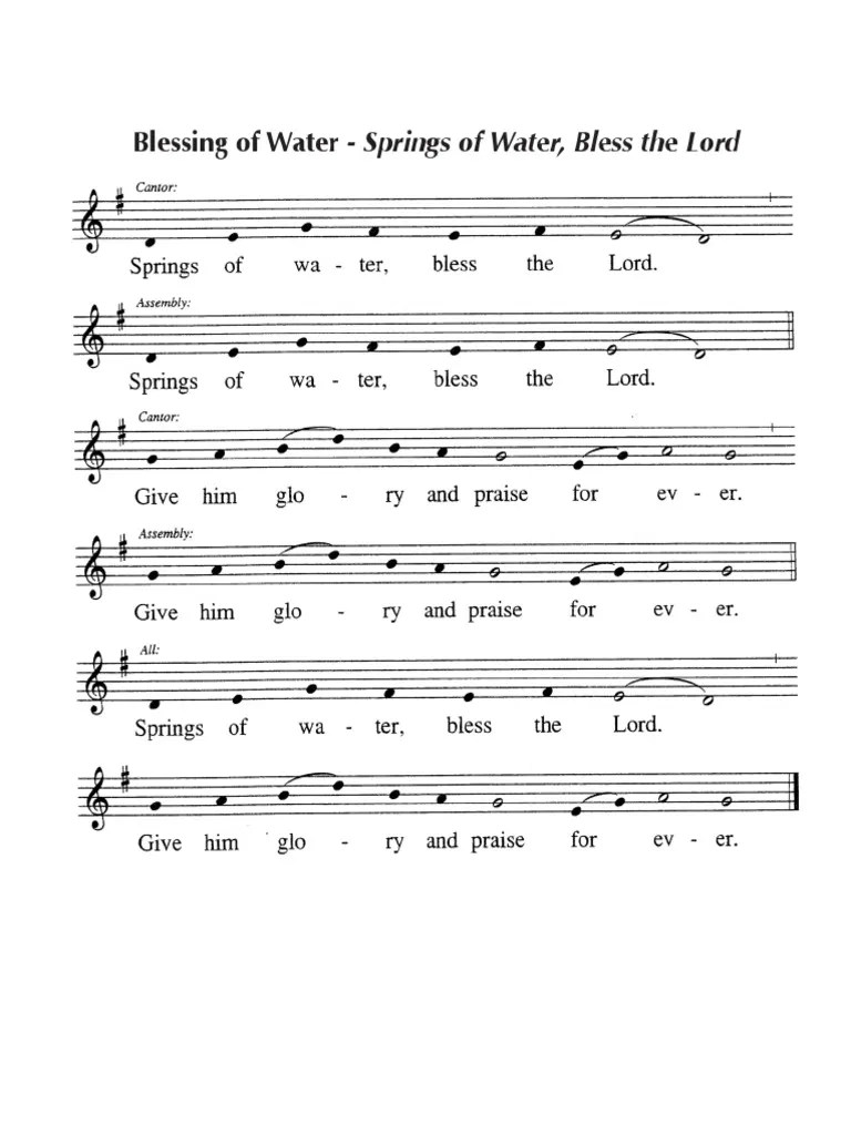 Springs of Water Bless The Lord PDF