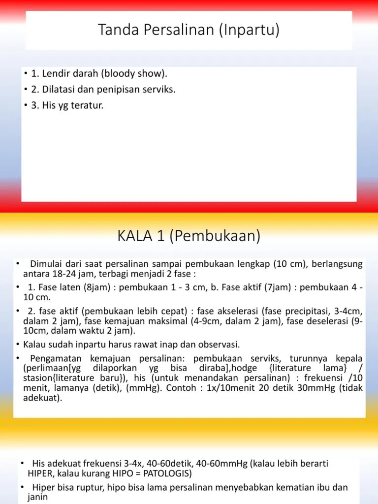 Tanda Persalinan (Inpartu) | PDF