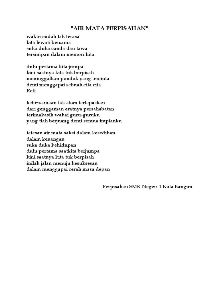 Tercepat Lirik Lagu Perpisahan Teman Sekolah