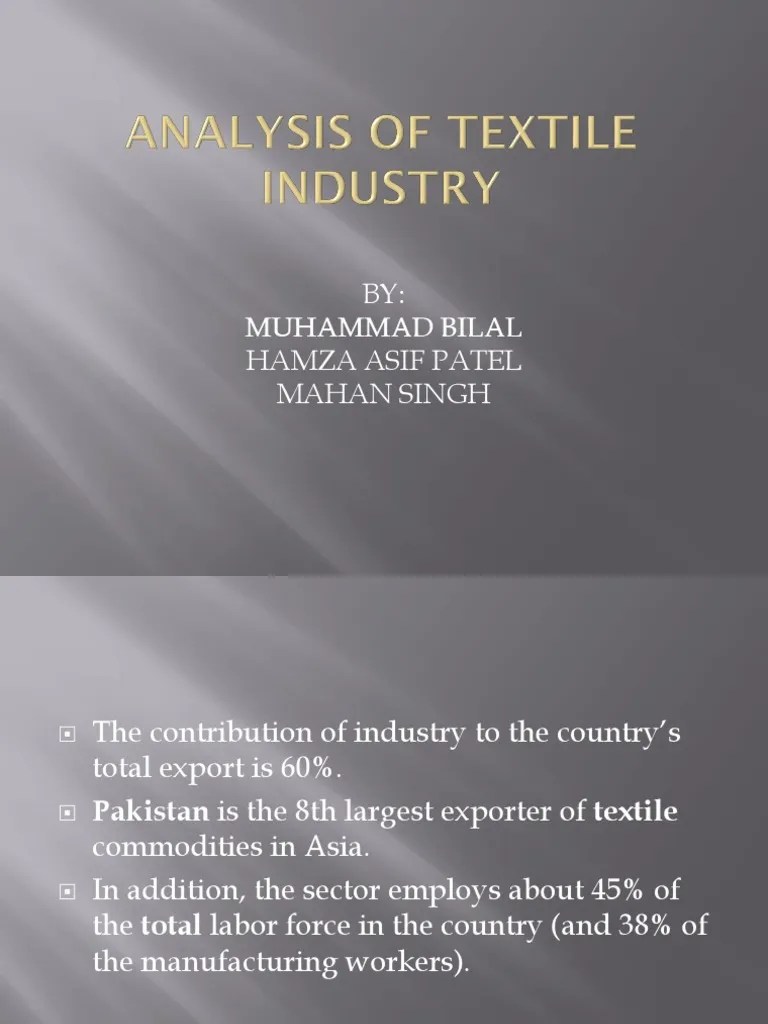 Analysis of Textile Industry PDF Textiles Textile Industry