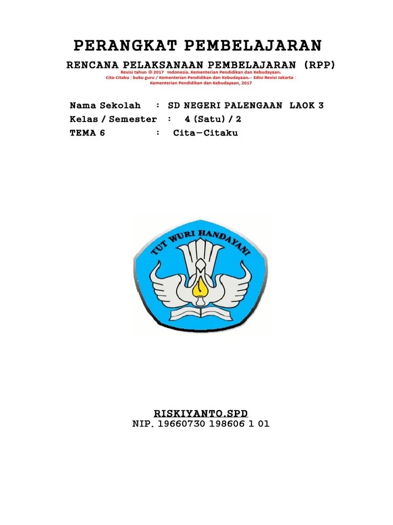 7. RPP Kelas 4 Tema 6 CitaCitaku