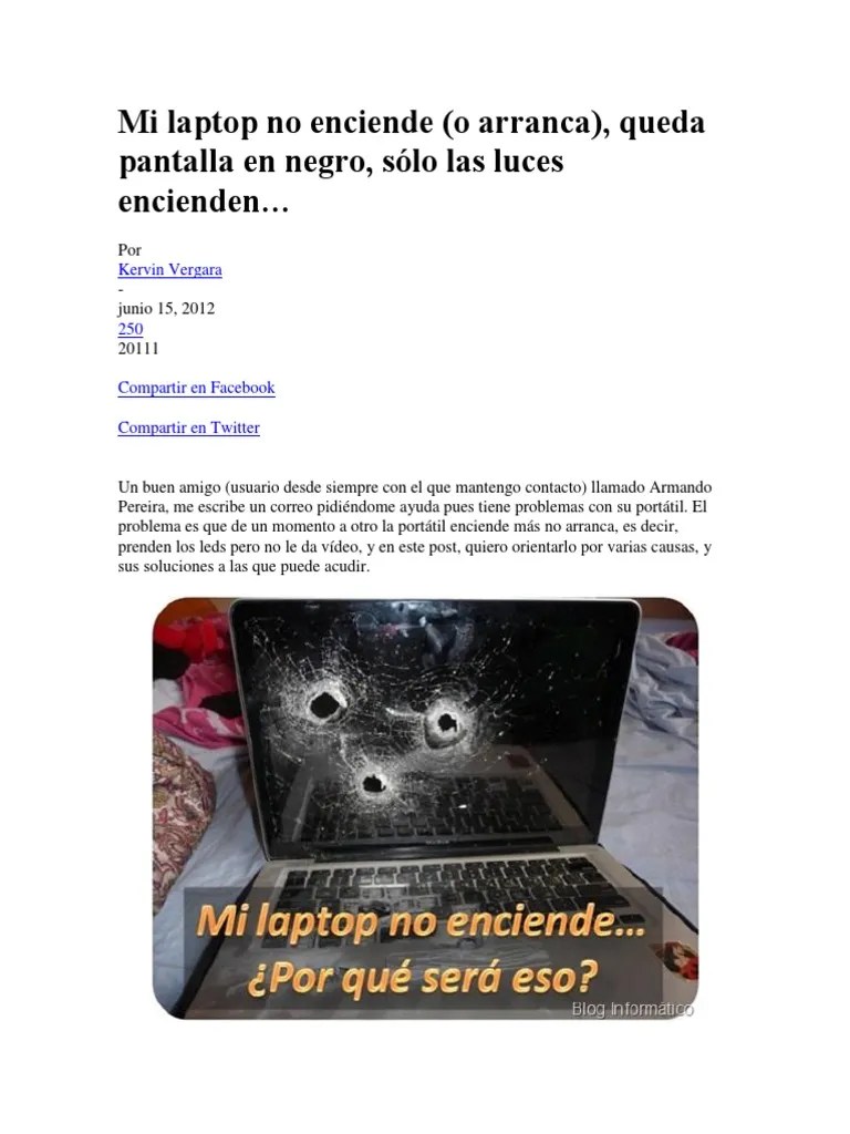 Mi Laptop No Enciende Ordenador portátil Monitor de computadora