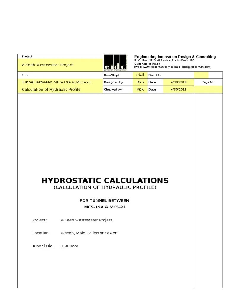 Hydraulics Calculation(1.6 Dia)Rev1 Chemical Engineering Liquids