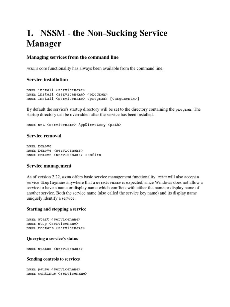 NSSM The NonSucking Service Manager Managing Services From The